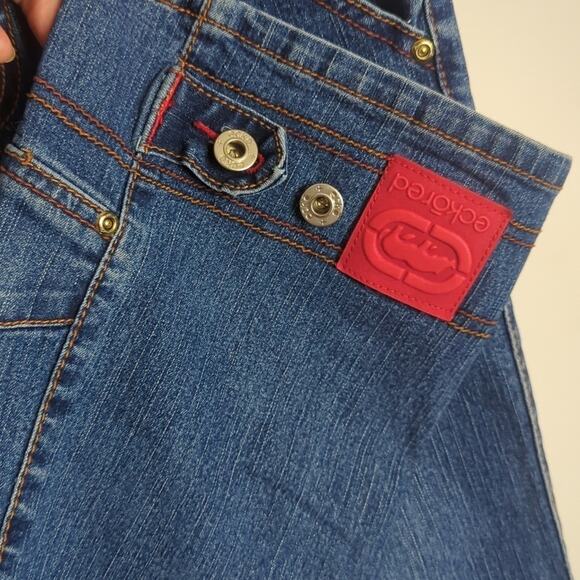 Vintage ECKORED Jeans with Embroidered Patchwork Rhinoceros Juniors 5 - Picture 6 of 16